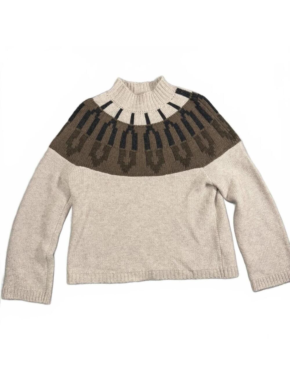 Haven Well Within 100% Cashmere Sweater Womens Medium Mock Neck Nordic Pullover